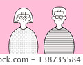 Illustration of the upper bodies of an elderly couple 138735584