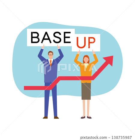 The words "base up" and male and female characters. The words "base up" and male and female characters. 138735987