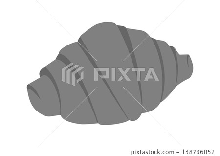 Croissant Minimalist Flat design in grayscale Sticker. Icon. Pastry Themed Print or Promo Materials. Isolated Vector illustration Menu cafe media post, promo banner, leaflet, label, tag design element 138736052