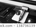 Professional Hair Styling Equipment In Place. Contemporary Salon Station With Drying And Styling Devices 138736139