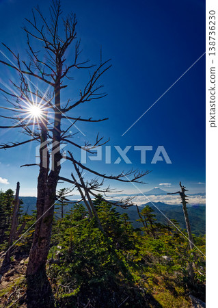 從奧秩父旭山頂眺望富士山。 從奧秩父旭山頂眺望富士山。 138736230