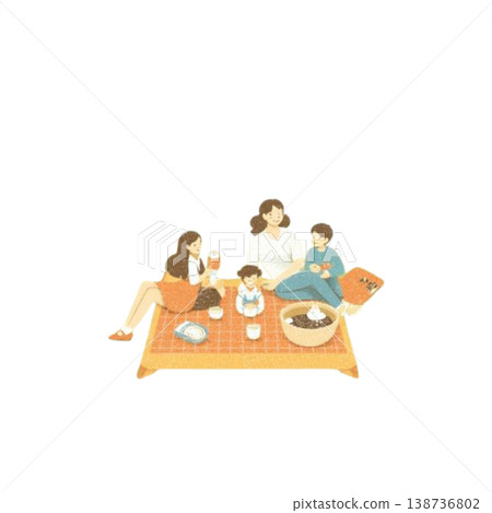 黃金週（GW）、休閒和假期的插圖。 138736802