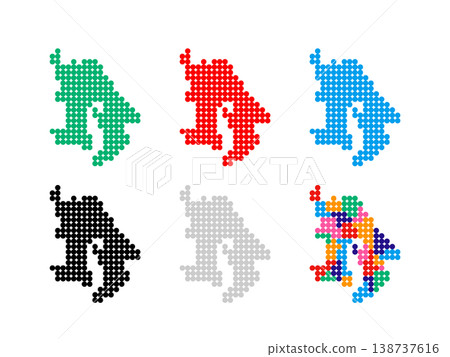 Pixel art map of Kagoshima Prefecture - Circle Dot - 03 138737616