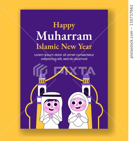 Vertical Poster Social Media Flat Cartoon Hand Drawn Islamic New Year Background Vertical Poster Social Media Flat Cartoon Hand Drawn Islamic New Year Background 138737662