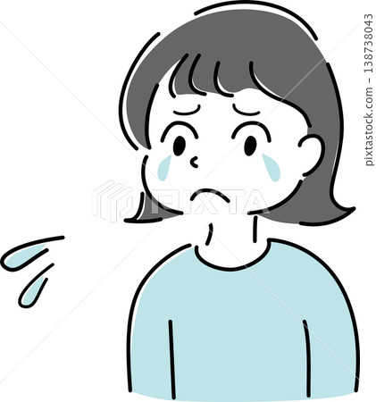 一幅表情憂慮、淚流滿面的女性簡筆畫(情緒、壓力、後悔、焦慮、煩惱、擔憂、人物) 一幅表情憂慮、淚流滿面的女性簡筆畫(情緒、壓力、後悔、焦慮、煩惱、擔憂、人物) 138738043