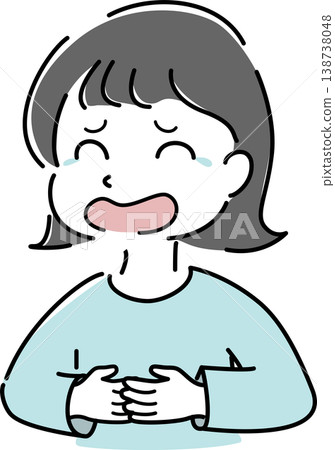 一幅女人開懷大笑的簡單插圖(溝通、指導、解釋、評論、人物) 一幅女人開懷大笑的簡單插圖(溝通、指導、解釋、評論、人物) 138738048