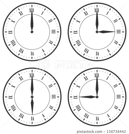 一套4個帶有羅馬數字的古董鐘 138738442