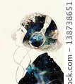 A woman listening to music while imagining a starry sky. 138738651