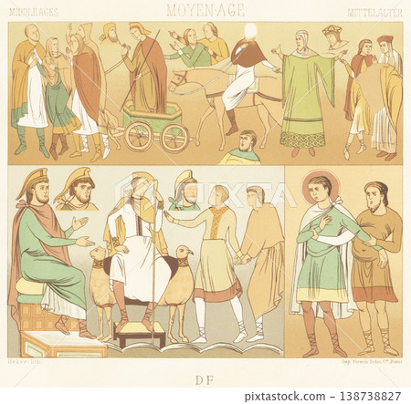 中世紀歐洲民間服飾插圖 中世紀歐洲民間服飾插圖 138738827