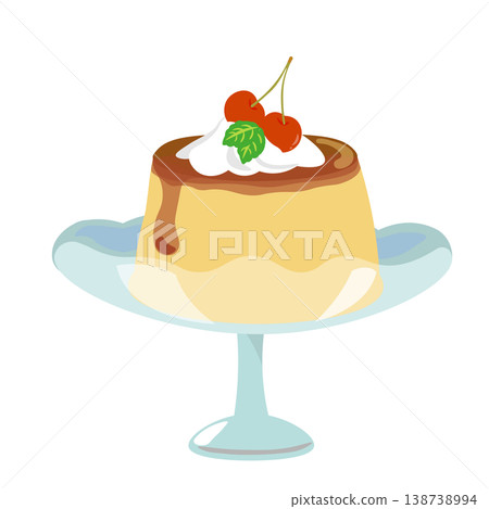 An illustration of pudding on a slightly fancy plate. An illustration of pudding on a slightly fancy plate. 138738994