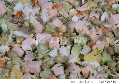 Nutritious meal options. Proteinrich egg and ham salad. Flavorful salad loaded with herbs and proteins. Wholesome egg and ham dish packed with vibrant herbs and proteins Nutritious meal options. Proteinrich egg and ham salad. Flavorful salad loaded with herbs and proteins. Wholesome egg and ham dish packed with vibrant herbs and proteins 138739749