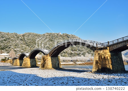 Kintaikyo Bridge in a snowy landscape 138740222