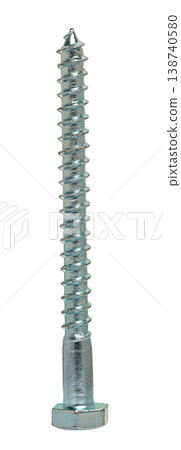 Construction screw close-up on a white isolated background Construction screw close-up on a white isolated background 138740580