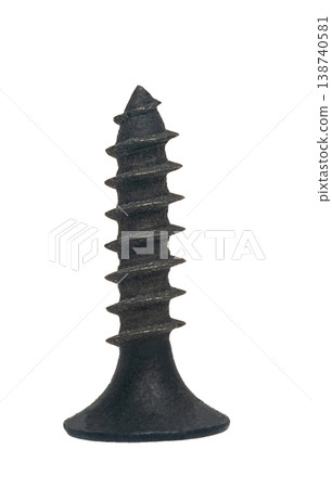 Construction screw close-up on a white isolated background 138740581