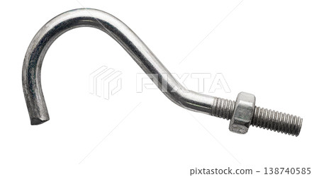 Hook bolt close-up on a white isolated background Hook bolt close-up on a white isolated background 138740585