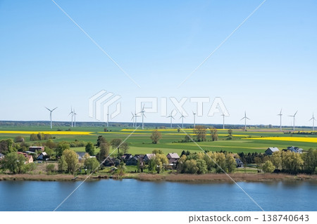 rapeseed field and wind generators 138740643