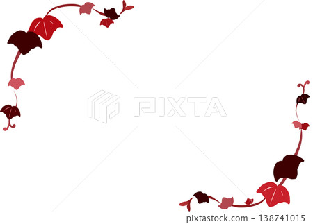 Frame with red ivy and leaves Frame with red ivy and leaves 138741015