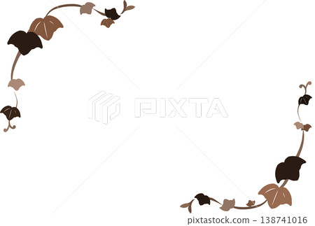 Brown ivy and leaf frame Brown ivy and leaf frame 138741016