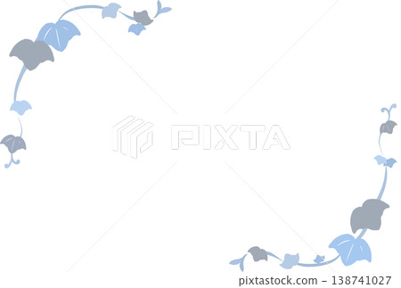 A frame of light blue ivy and leaves A frame of light blue ivy and leaves 138741027