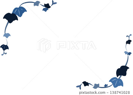 Blue ivy and leaf frame Blue ivy and leaf frame 138741028