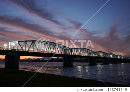 on the riverbed in the morning 138741349