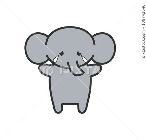 Cute hand-drawn style elephant illustration - crying Cute hand-drawn style elephant illustration - crying 138742046