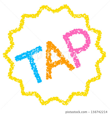 Crayon-style hand-drawn stamp-like lettering - TAP Crayon-style hand-drawn stamp-like lettering - TAP 138742214
