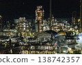 工廠夜景和滾滾濃煙 138742357