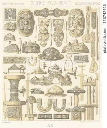 凱爾特和斯堪的納維亞武器插圖 138742626