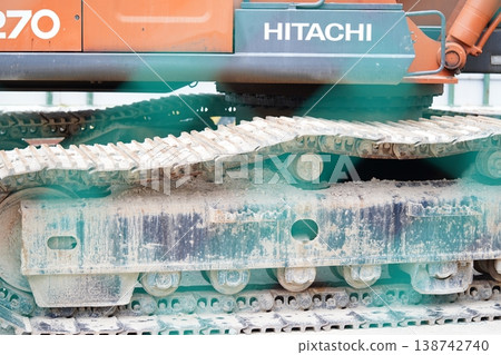 Hitachi Excavator Track Close Up Heavy Equipment Detail 138742740