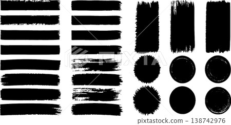 Paint brush stroke and grunge banner set for graphic background decoration. Watercolor splatter, ink splash and creative shape for social media Paint brush stroke and grunge banner set for graphic background decoration. Watercolor splatter, ink splash and creative shape for social media 138742976