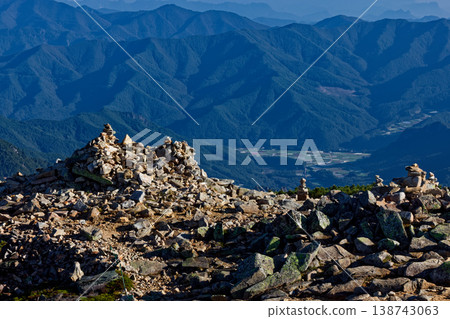 View of Kawakami Village from the Kinpusan mountain ridge in Okuchichibu. View of Kawakami Village from the Kinpusan mountain ridge in Okuchichibu. 138743063