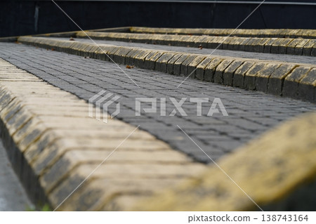 Brick Paved Surface Pattern Texture Close Up 138743164