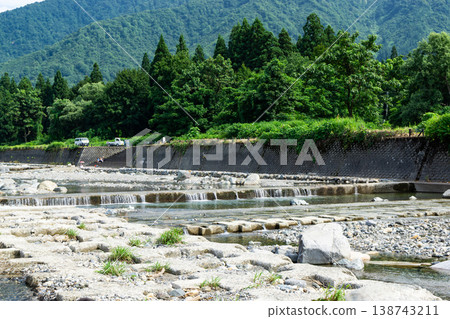 River play experience in the countryside, water play, Minamiuonuma City, Niigata Prefecture River play experience in the countryside, water play, Minamiuonuma City, Niigata Prefecture 138743211