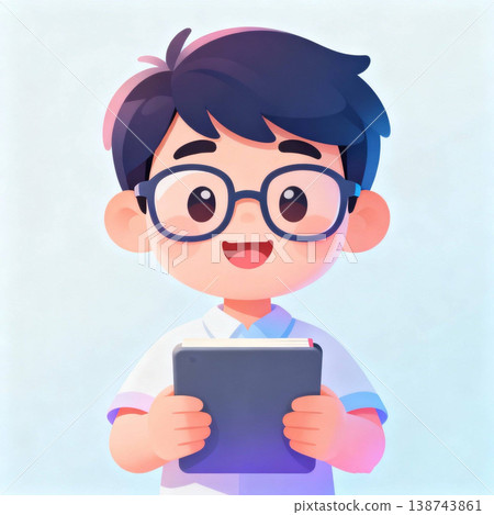 A man seeing a tablet 138743861