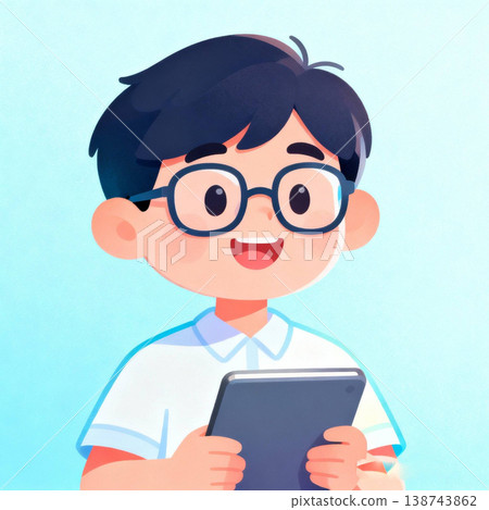 A man seeing a tablet 138743862