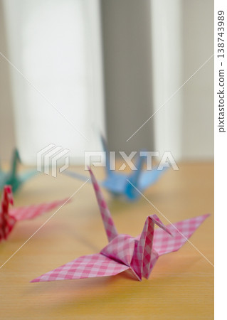 Colorful origami cranes Colorful origami cranes 138743989