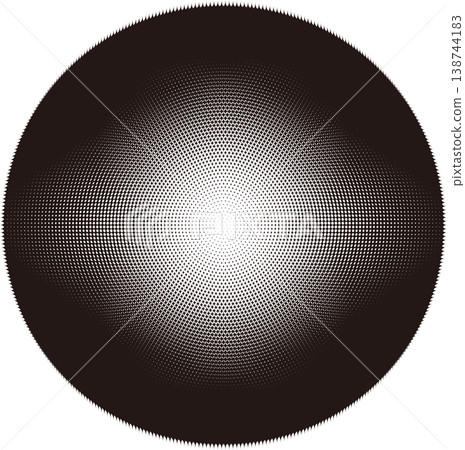 A round halftone material with small, vertically elongated, glittery monochrome marks forming a circle. 138744183