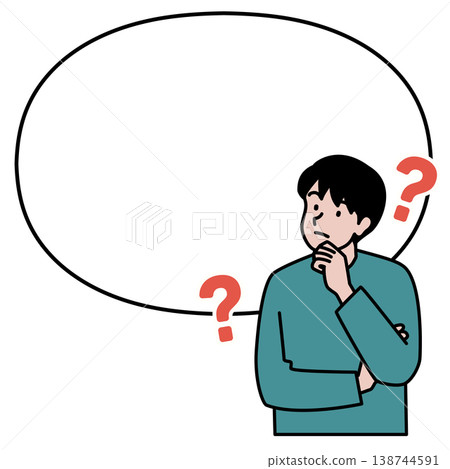 Vector illustration of a male thinker (upper body and speech bubble) Vector illustration of a male thinker (upper body and speech bubble) 138744591