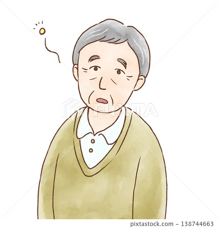 一位表情茫然的老人。 138744663