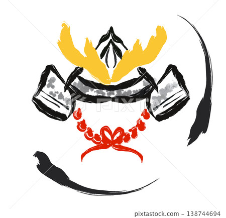安全帽的水墨插圖 138744694