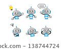 A set of simple vector illustrations of AI robots. 138744724