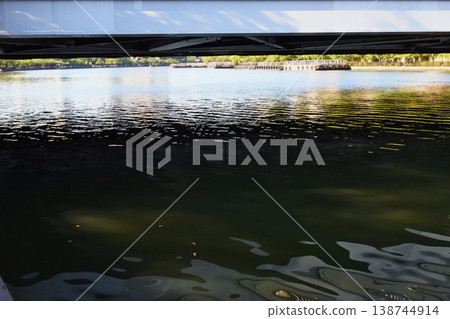 Beautiful spring scenery at the riverside park 138744914