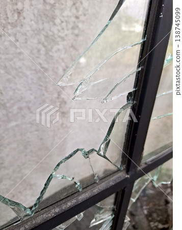 Broken Cinematic Glass Window with Melancholic Mood Broken Cinematic Glass Window with Melancholic Mood 138745099