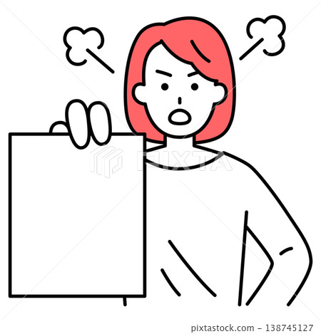 A young woman gets angry when she sees the documents. 138745127