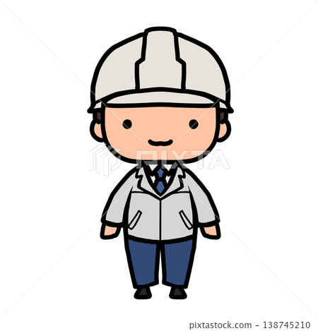 A young man wearing work clothes 138745210