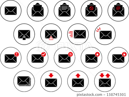 Collection of mail illustrations Collection of mail illustrations 138745301