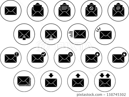 Collection of mail illustrations Collection of mail illustrations 138745302
