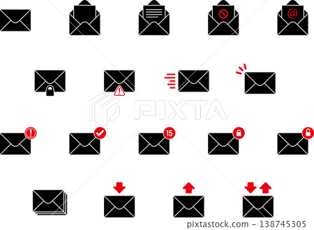 Collection of mail illustrations Collection of mail illustrations 138745305