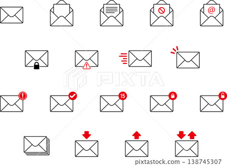 Collection of mail illustrations Collection of mail illustrations 138745307